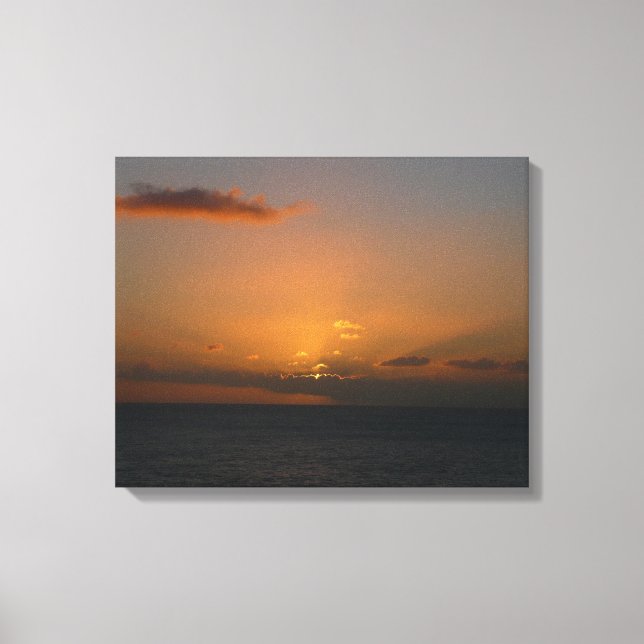 Sun Behind Clouds II Seascape Canvas Print (Front)