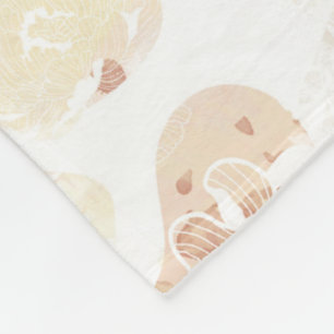 Sun-Bleached Coastal Blooms - Abstract Watercolor Fleece Blanket
