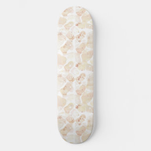 Sun-Bleached Coastal Blooms - Abstract Watercolor Skateboard