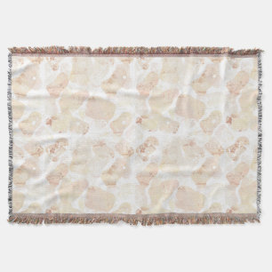 Sun-Bleached Coastal Blooms - Abstract Watercolor Throw Blanket