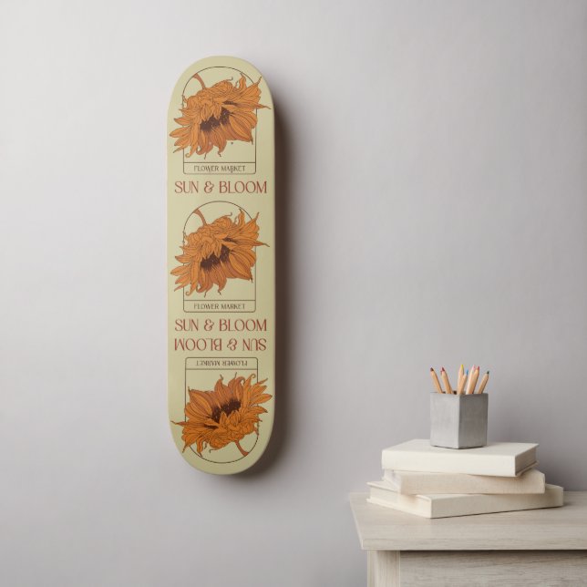 Sun & Bloom Skateboard (Wall Art)