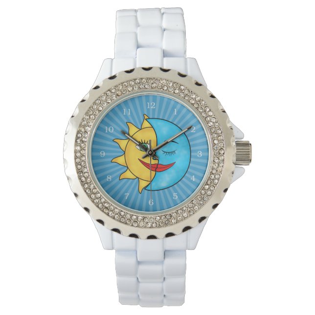 Sun Blue Moon Celestial theme Watch (Front)