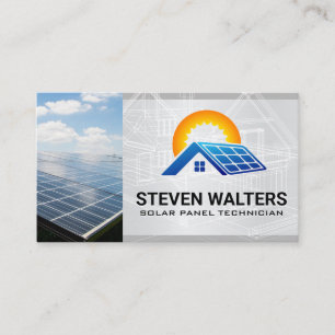 Sun Blueprints Solar Panel Energy Business Card