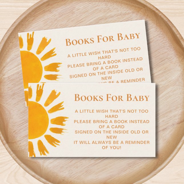 Sun Boho Books for Baby Shower Enclosure Card (Creator Uploaded)