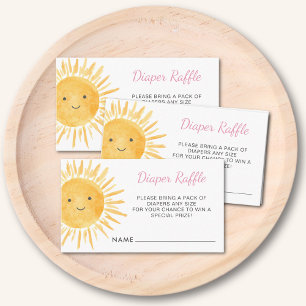 Sun Boho Diaper Raffle Ticket Baby Shower Enclosure Card