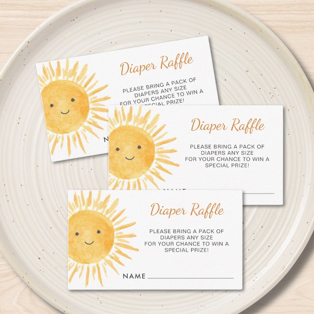 Sun Boho Diaper Raffle Ticket Baby Shower Enclosure Card (Creator Uploaded)