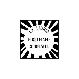 Sun Bookplate Rubber Stamp