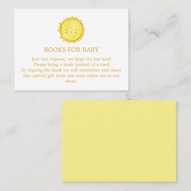 Sun Books for Baby Enclosure Card  (Front/Back)