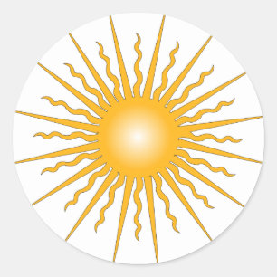 Sun Burst Rays Classic Round Sticker