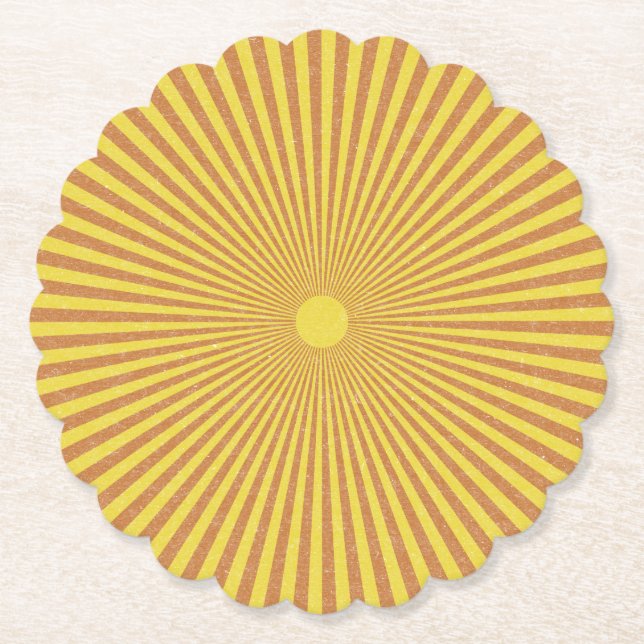 Sun Burst - Retro Paper Coaster (Front)