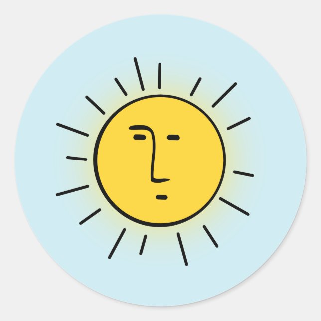 Sun Classic Round Sticker (Front)