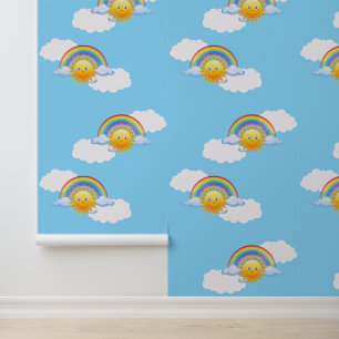 Sun, Clouds & Rainbows Design  Wallpaper