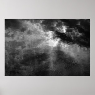 Sun, Clouds, Water And Duckweed. Poster