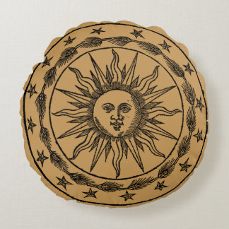 Sun coat of arms. round cushion