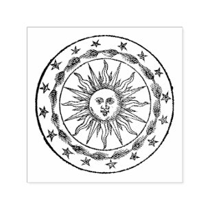Sun coat of arms. self-inking stamp
