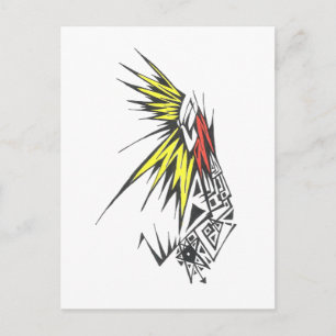 Sun Colourful Abstract Tribal Tattoo Art Postcard