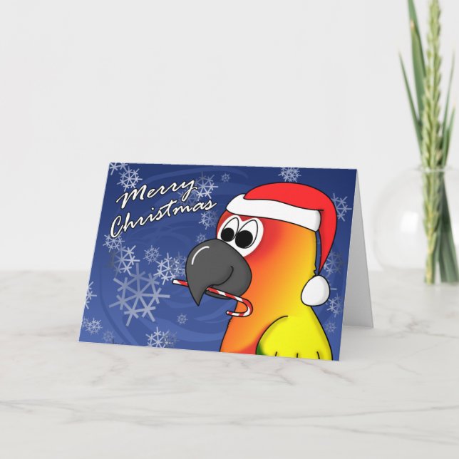Sun Conure Christmas Card (Front)