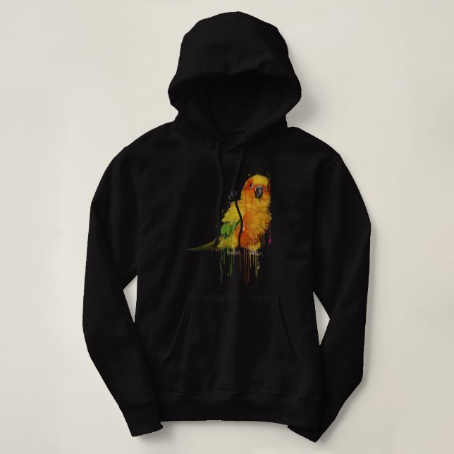 Sun Conure Cute Conure Parrot  Hoodie (Design Front)