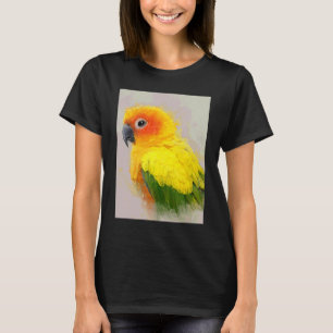 Sun Conure Portrait 001 Animal Bird Pet Illustrati T-Shirt