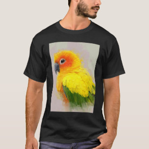 Sun Conure Portrait 001 Animal Bird Pet Illustrati T-Shirt