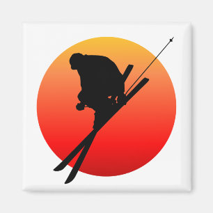 Sun cool skiing magnet