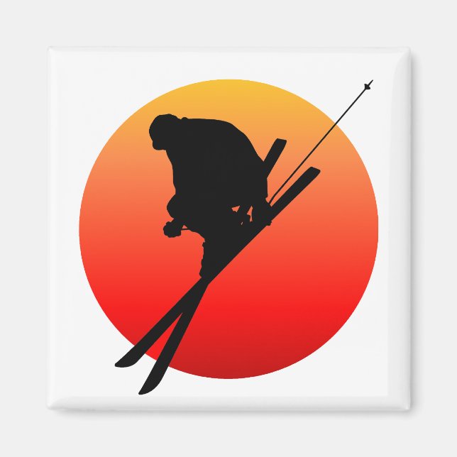 Sun cool skiing magnet (Front)