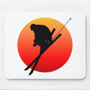 Sun cool skiing mouse pad