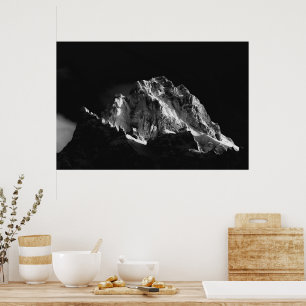Sun covered mountain poster