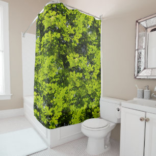Sun-Dappled Leaves in the Forest Shower Curtain