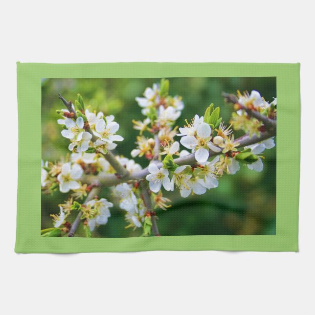 Sun-Dappled Spring Hawthorn Tea Towel (Horizontal)