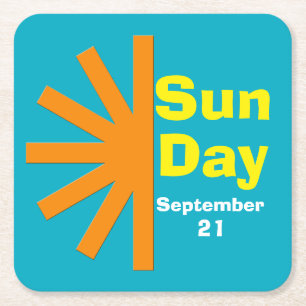 Sun Day For Solar Energy Square Paper Coaster