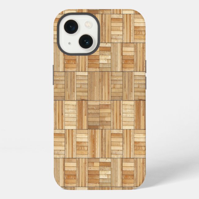 Sun Deck - Large Pine Wood Tiles iPhone Case (Back)