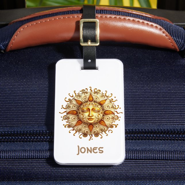 Sun design with contact info luggage tag (Front Insitu 2)