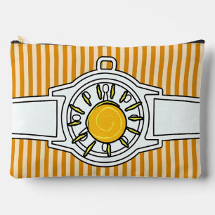 Sun Dial Wristwatch Yellow Stripes Accessory Pouch
