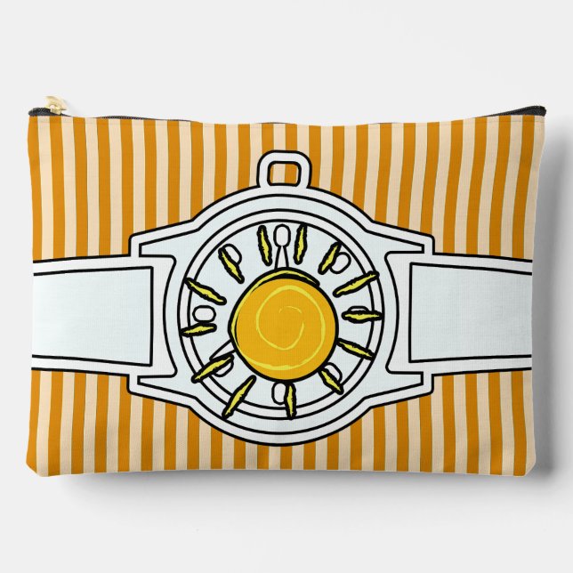 Sun Dial Wristwatch Yellow Stripes Accessory Pouch (Front)