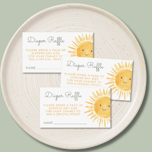 Sun Diaper Raffle Baby Shower Enclosure Card