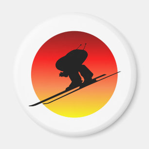 Sun downhill skiing magnet