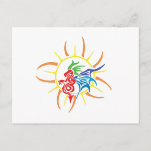 Sun dragon postcard