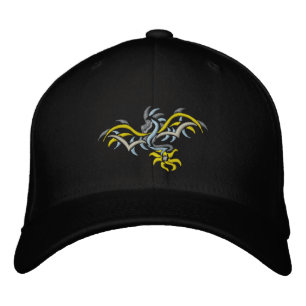 sun dragon  yellow sun embroidered hat