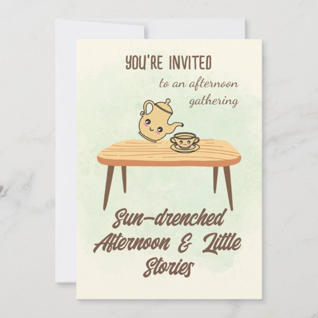 Sun-drenched Afternoon Invitation-Cosy Tea & Story Invitation (Front)