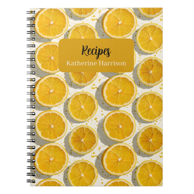 Sun-Drenched Orange Slice Pattern Notebook (Front)