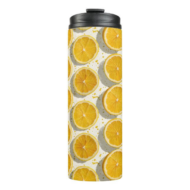 Sun-Drenched Orange Slice Pattern Thermal Tumbler (Front)