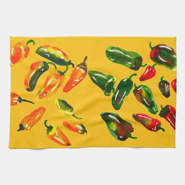 Sun-Drenched Peppers Kitchen Towels (Horizontal)