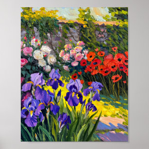 Sun-Drenched Secret Garden Oil Painting Poster