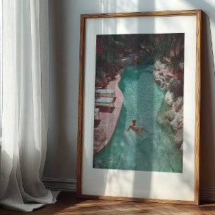 Sun-Drenched Serenity: Vintage Poolside Escape Poster