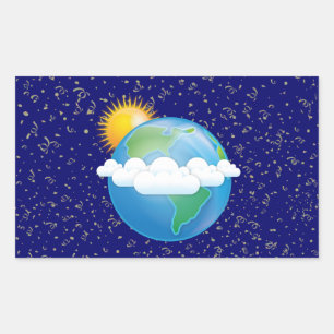 Sun & Earth - Rectangular Sticker