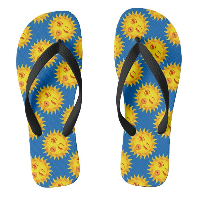 Sun Emoji Print Thongs (Footbed)