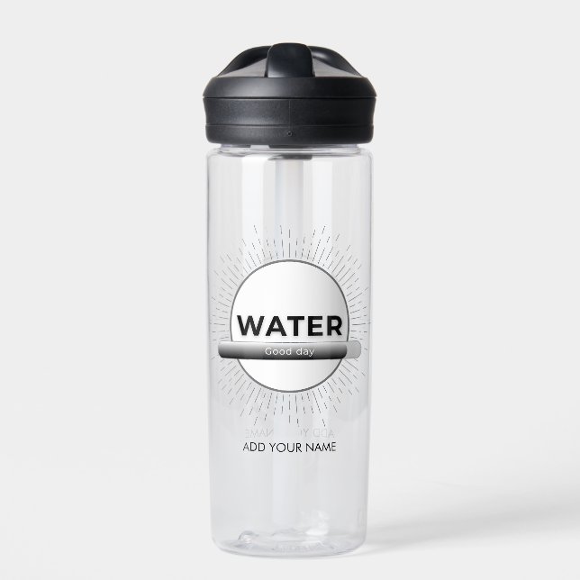 Sun Energy Water Quote | Custom Name Water Bottle (Front)