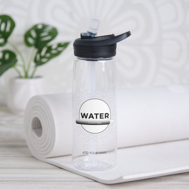 Sun Energy Water Quote | Custom Name Water Bottle (Yoga (Rotated))