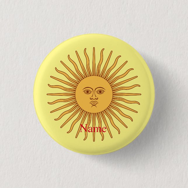 Sun face Art Illustration Thunder_Cove   3 Cm Round Badge (Front)